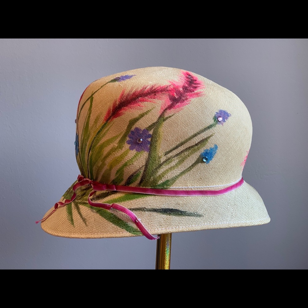 Louise Green Gorgeous painted straw hat